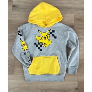 Pokémon Pikachu Graphic Hoodie‎ Gray and Yellow Kids Size 6/7